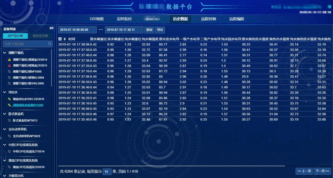 制藥設備遠程采集監控的運維解決后臺